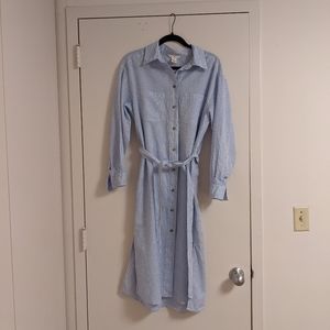 Oversized linen shirt dress